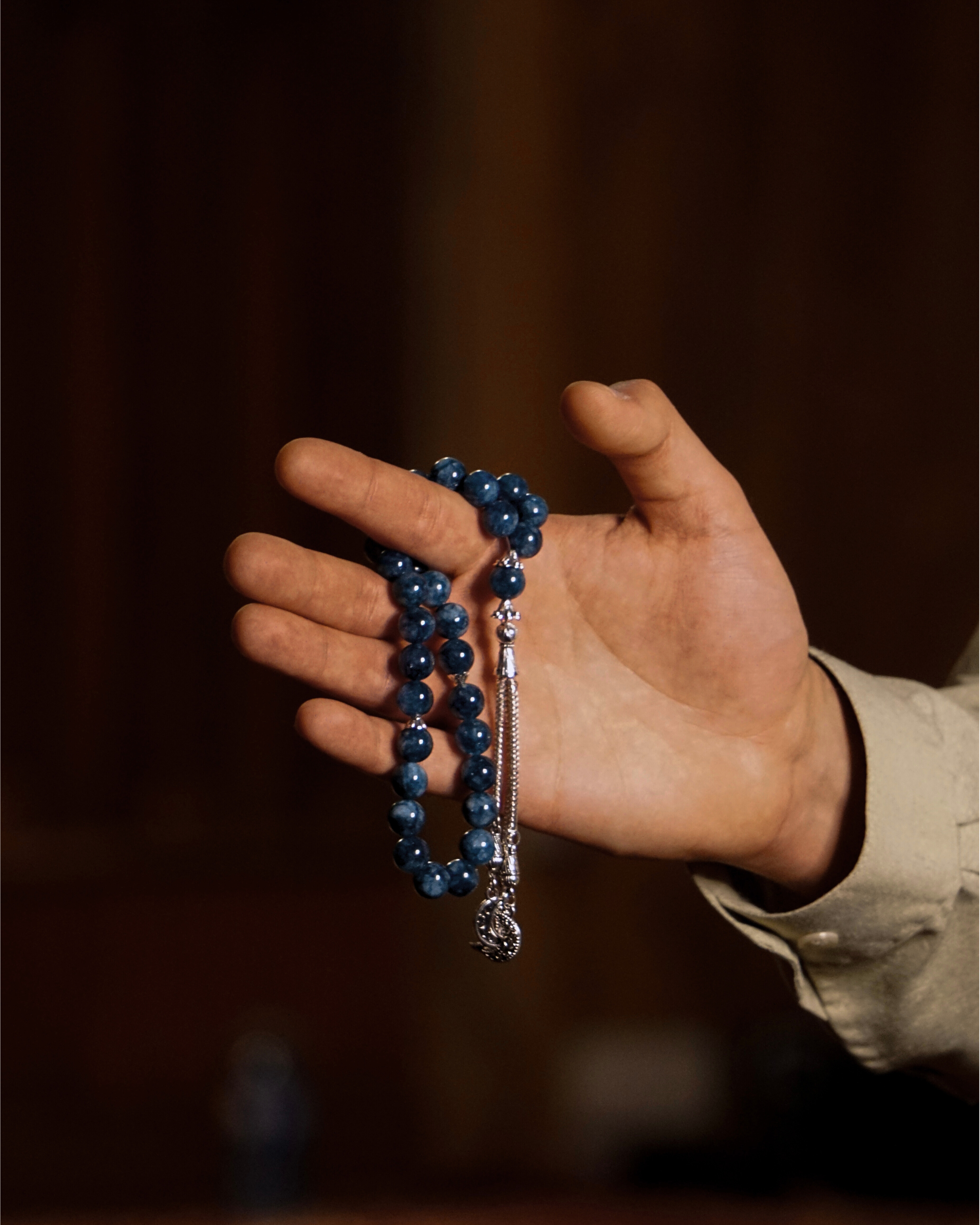 Hilal Tasbih | Blue Chalcedony